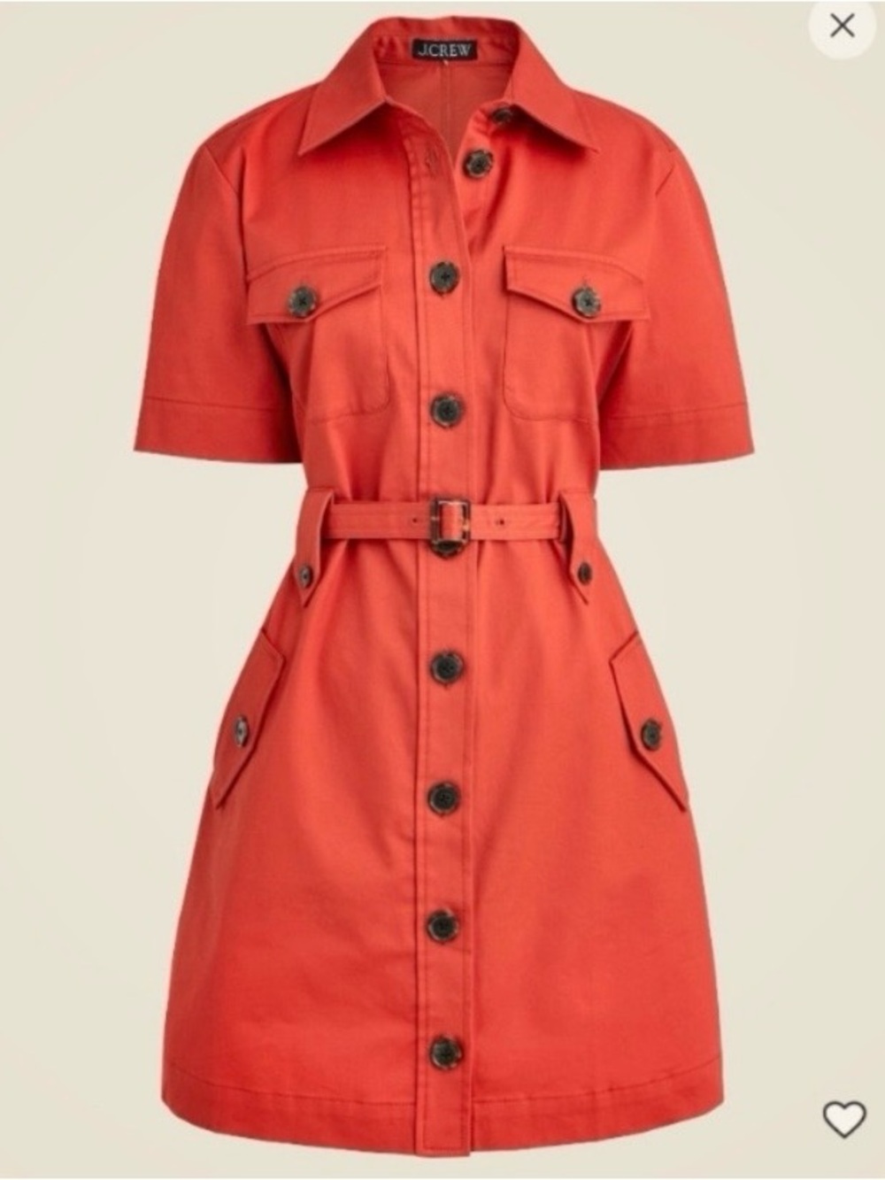 J. Crew - 2025 Trench dress in stretch twill - Size 6 - Item C1665 Red Sand NWT